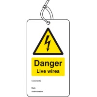 Danger - Live Wires - Double Sided Safety Tag