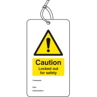 Lockout Tag - Caution - Locked Out for Safety (Pack of 10)