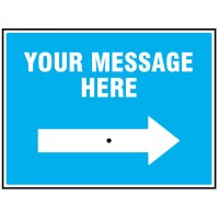 Your Message Here - Reflex Sign with Reversible Arrow