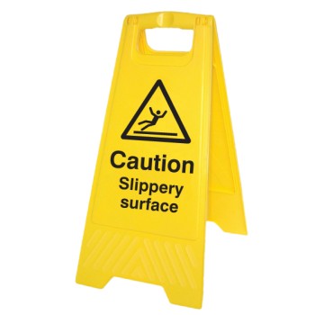 Caution - Slippery Surface - Self Standing Floor Sign